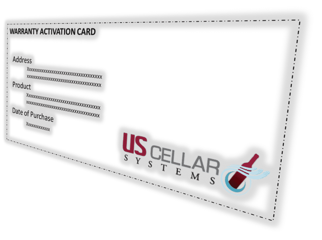 US Cellar Systems Warranty Registration Card