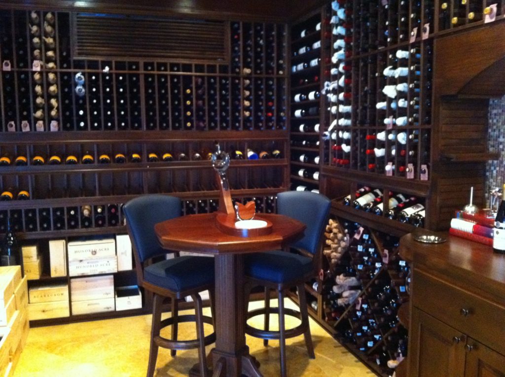 South Florida Luxury Custom Wine Cellar Rack Mounted Cooling Unit